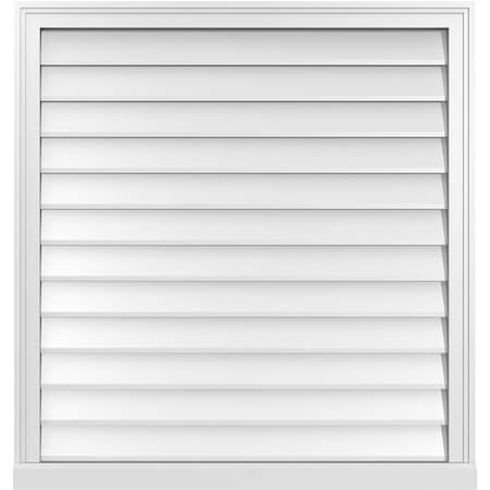 Ekena Millwork Vertical Surface Mount PVC Gable Vent w/ 2"W x 2"H , Brickmould Sill Frame, 36"W x 38"H GVPVE36X3803SN